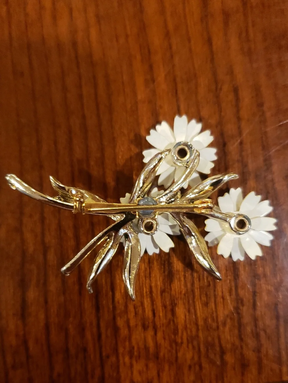 Vtg- Gold and Yellow Floral Brooch